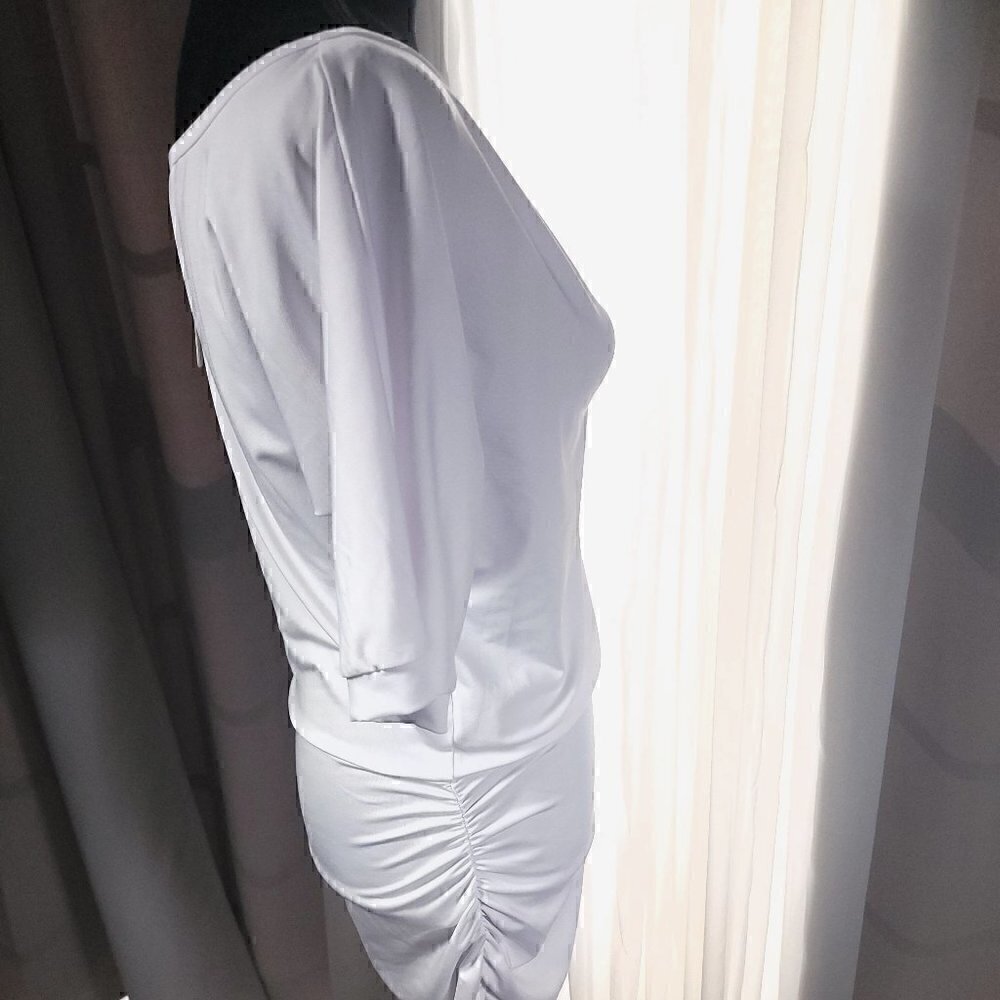 Anxihanee Women’s Off The Shoulder WHITE Mini Dress Size L (NWT) - Picture 4 of 10